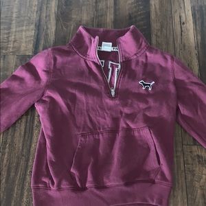 Cotton sweater quarter zip Victoria secret pink